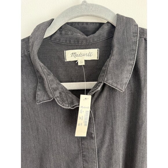 Madewell Denim Hilltop Button Front Shirt In Lunar Wash Boxy Relaxed Fit NWT XL - Picture 7 of 10